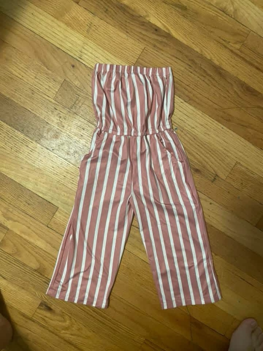 Striped Pink & White Kids One-Piece Romper
